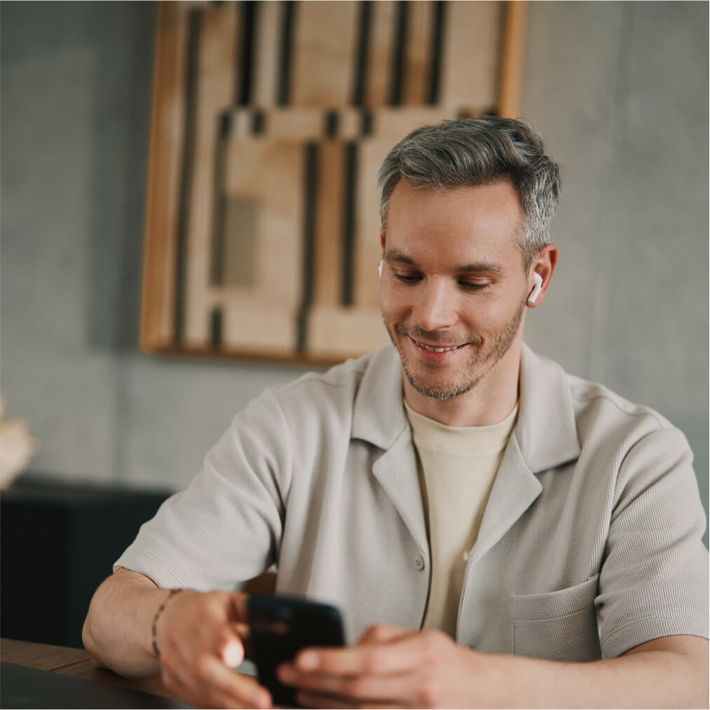 Relaxed smiling man